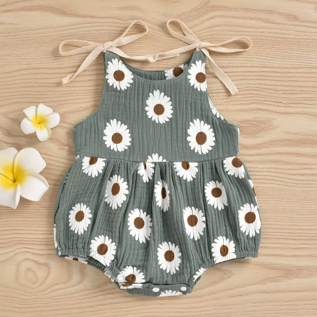 Daisy Days – Baby Girl Summer Romper with Tie Straps